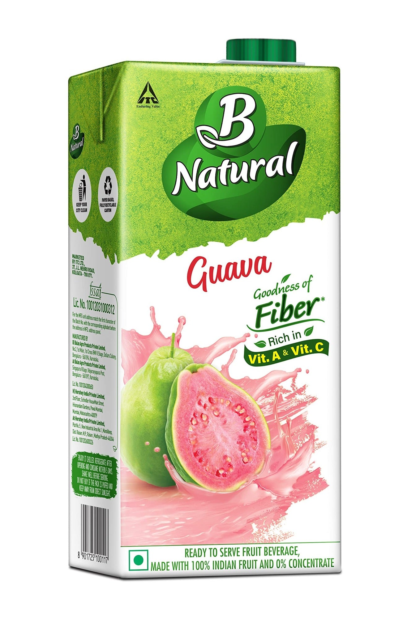 B Natural Guava  - 12 X 1 ltr