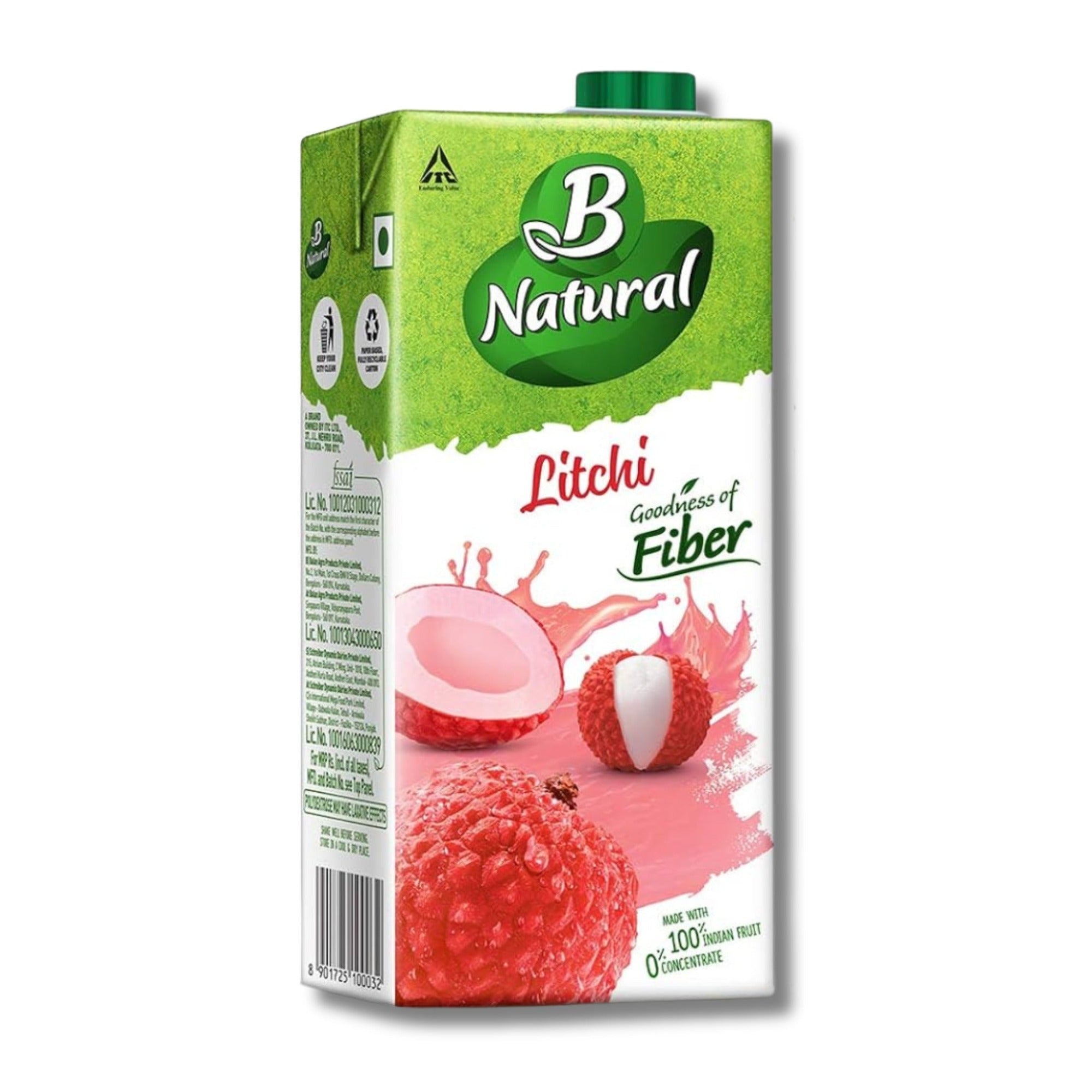 B Natural Litchi  - 12 X 1 ltr