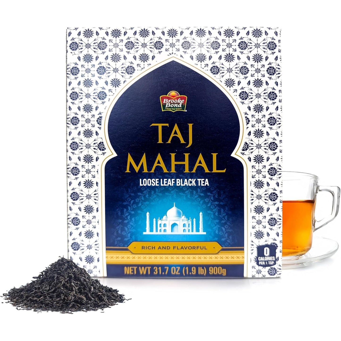 Brooke Bond Taj Mahal Black Tea 900g – Premium Loose Leaf Black Tea | Rich Aroma & Strong Flavor | Indian Chai Tea Family Pack