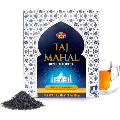 Brooke Bond Taj Mahal Black Tea 900g – Premium Loose Leaf Black Tea | Rich Aroma & Strong Flavor | Indian Chai Tea Family Pack