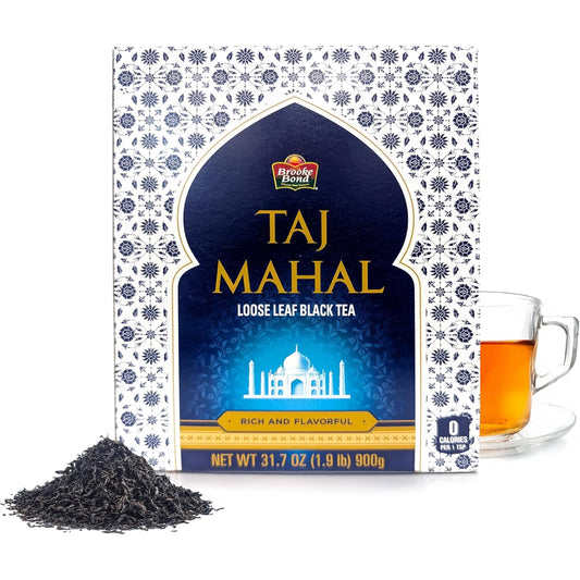 Brooke Bond Taj Mahal Black Tea 900g – Premium Loose Leaf Black Tea | Rich Aroma & Strong Flavor | Indian Chai Tea Family Pack