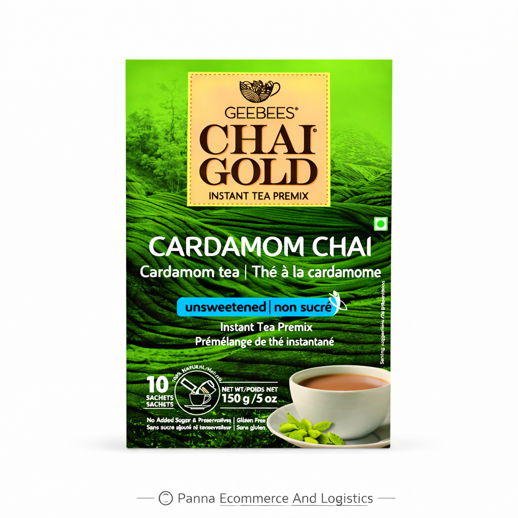 Chai Gold Cardamom Chai Unsweetened Premix – 150g Instant Elaichi Tea Mix