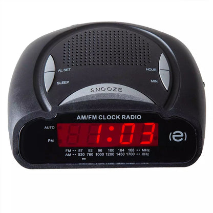 Clock Alarm Radio Am/Fm Digital Black with Sleep Timer RA-42885