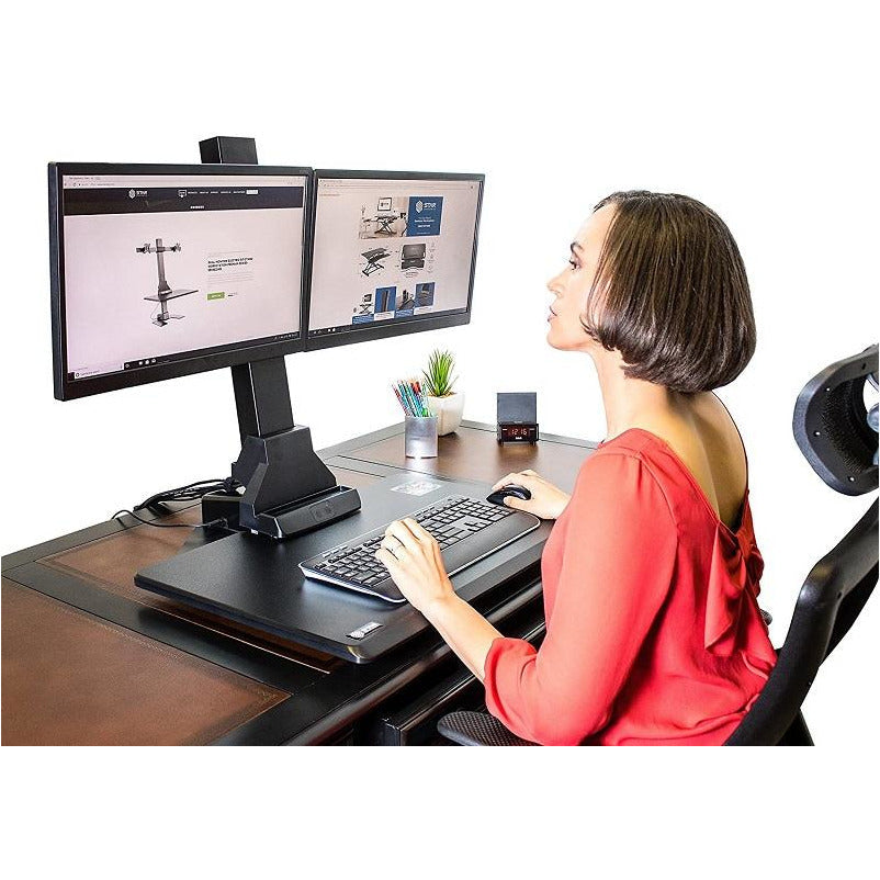 Star Ergonomics Dual Monitor Electric Sit-Stand Workstation Premium Series- SE05E2WB