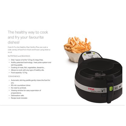 T-FAL GH806250 ACTIFRY PLUS MULTI-COOKER 1.2KG (BLACK)- Blemished Package 1YR W - SaleCanada Inc.